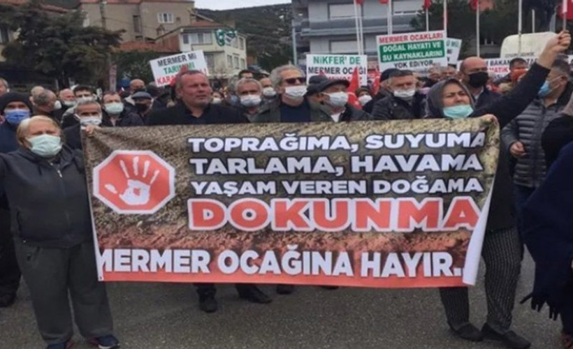 Yurttaşlar mermer ocağı için yapılacak toplantıya izin vermedi