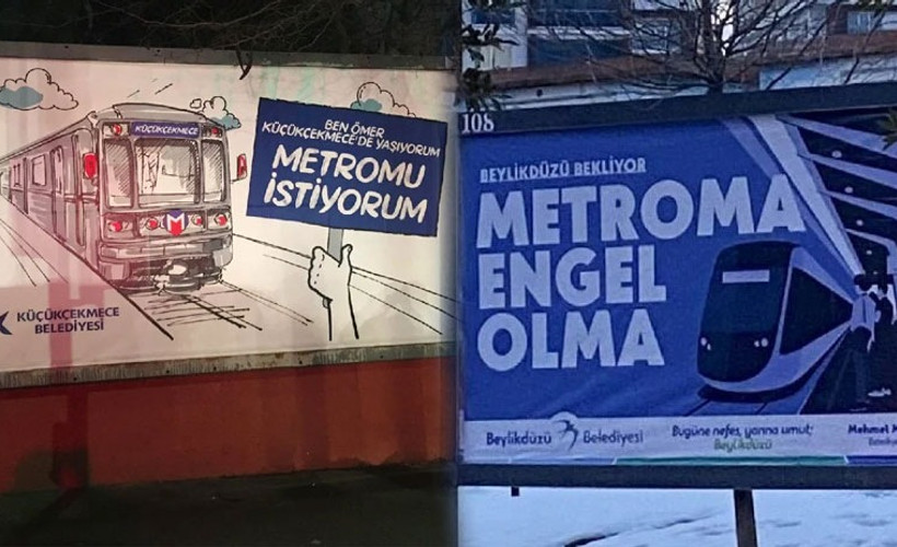 İBB’nin metro projesinin onaylanmamasına belediyelerden afişli tepki