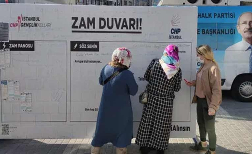 CHP İstanbul'un tüm meydanlarında 'zam duvarı' açtı