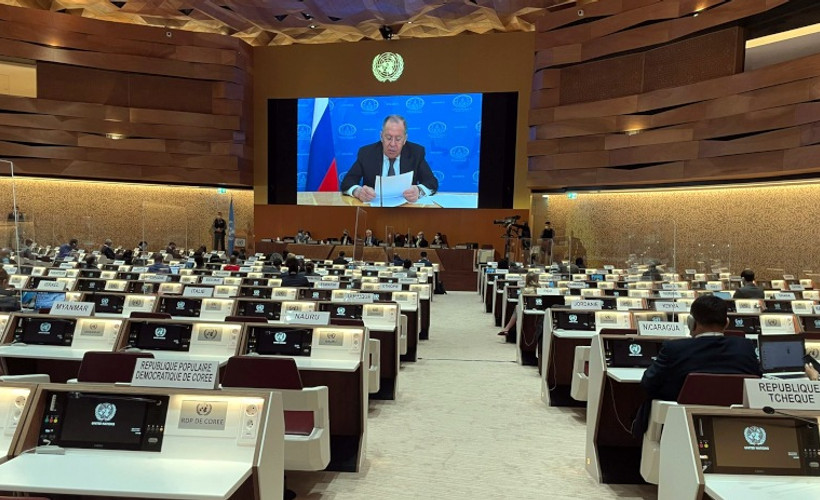 BM oturumunda Rusya protestosu