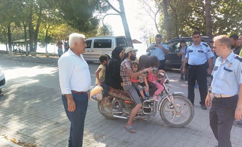 1 motosiklette 6 kişi