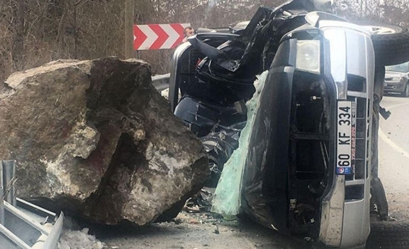 Trabzon'da heyelan sonucu komyanetin üzerine kaya düştü: 4 ölü