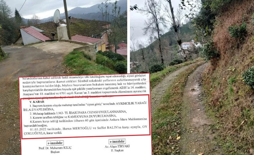 Rize'de AKP'li belediyeye 'siyasi görüş ayrımcılığı' cezası