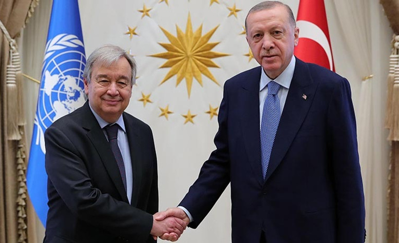 Cumhurbaşkanlığı İletişim Başkanlığı: Erdoğan-Guterres görüşmesinde Rusya-Ukrayna savaşı değerlendirildi