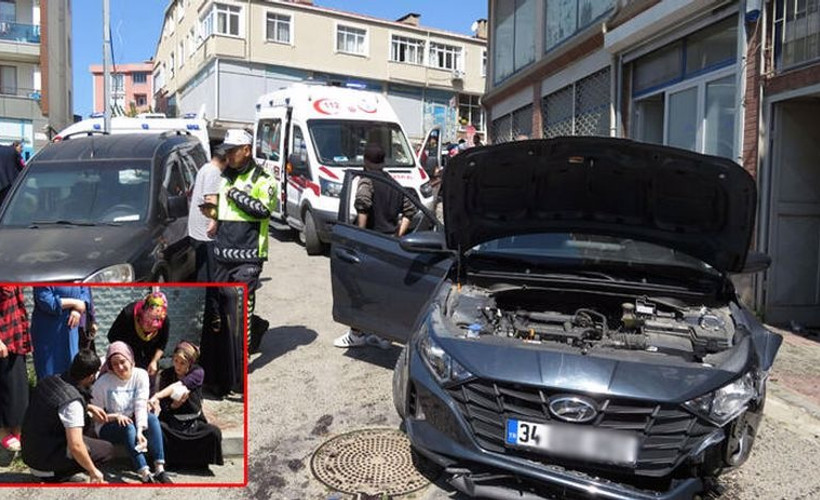 İstanbul'da bir otomobil kaldırımdaki işçileri ezdi: 1'i ağır 4 yaralı