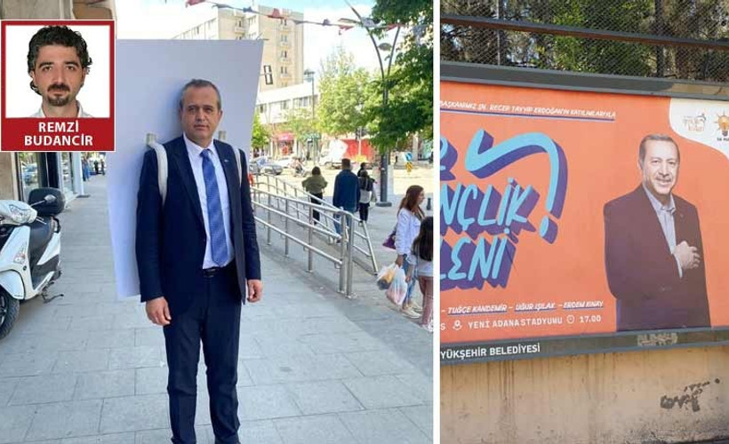 Erdoğan’ın Adana etkinliği afişi Diyarbakır’da dahi asılırken; muhalefet partilerine engel