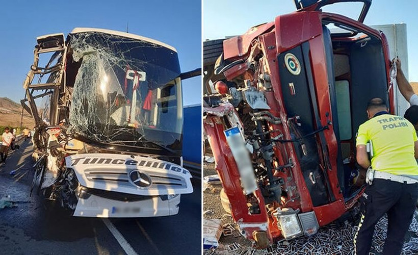 Malatya'da yolcu otobüsü kaza yaptı: 1'i ağır 16 yaralı