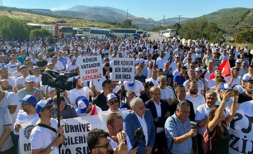 Soma'da işçiler özelleştirmeye karşı iş bıraktı: 'Ankara peşkeşe dur de'