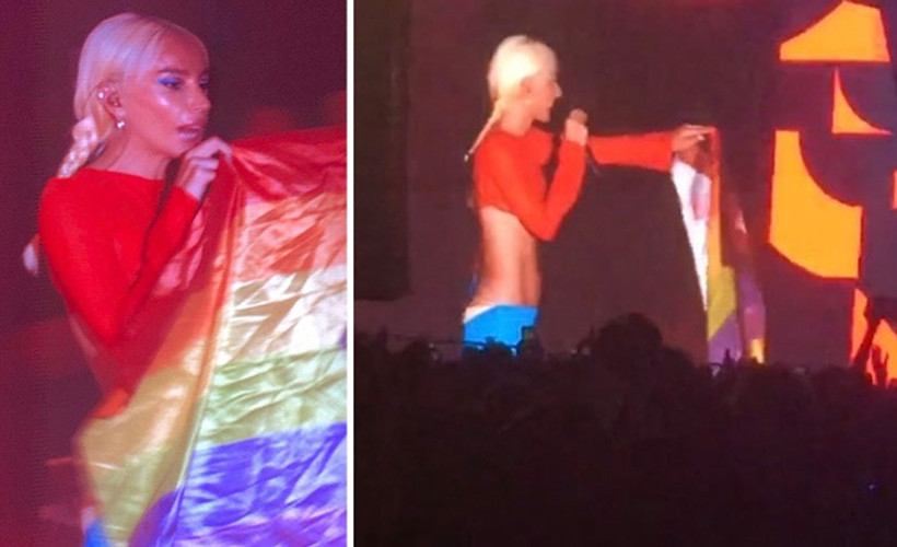 Gülşen sahnede LGBTİQ+ bayrağı açtı