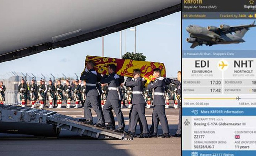 Kraliçe'nin son uçak yolculuğu 5 milyon kişi tarafından izlendi