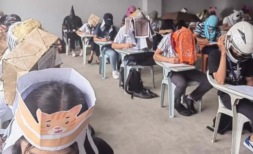 Filipinler'de 'kopya karşıtı şapkalar' viral oldu