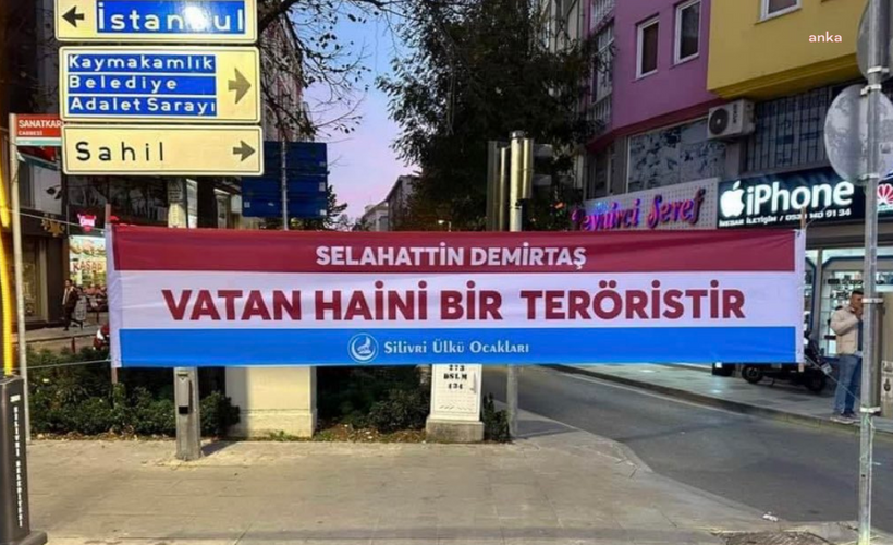 'Demirtaş, vatan haini bir teröristtir' pankartı asan ülkü ocakları hakkında suç duyurusu