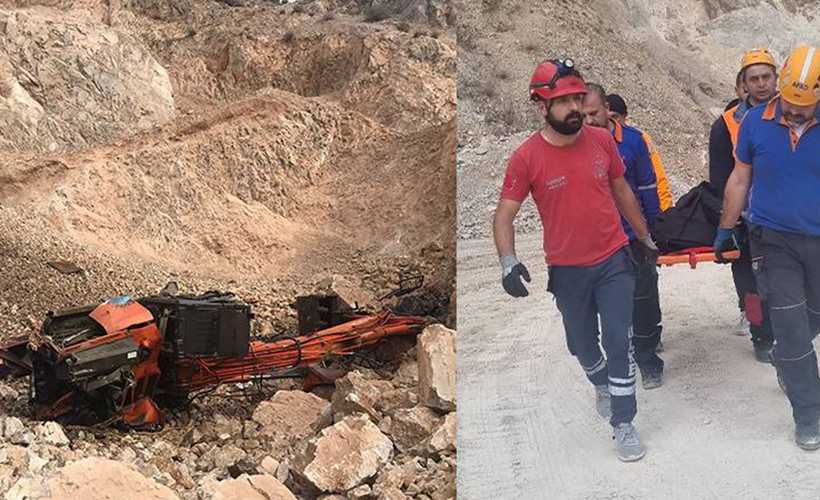 Devrilen iş makinesinin altında kalan işçi öldü