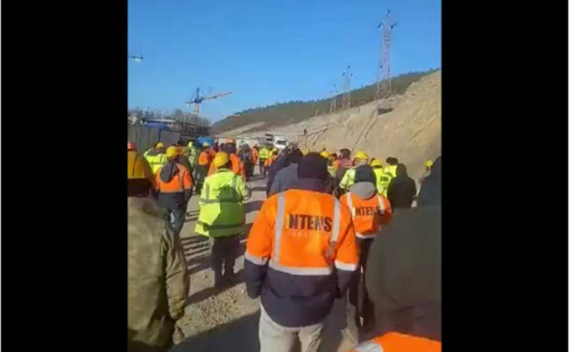 Akkuyu şantiyesinde çalışan işçiler, iş bıraktı