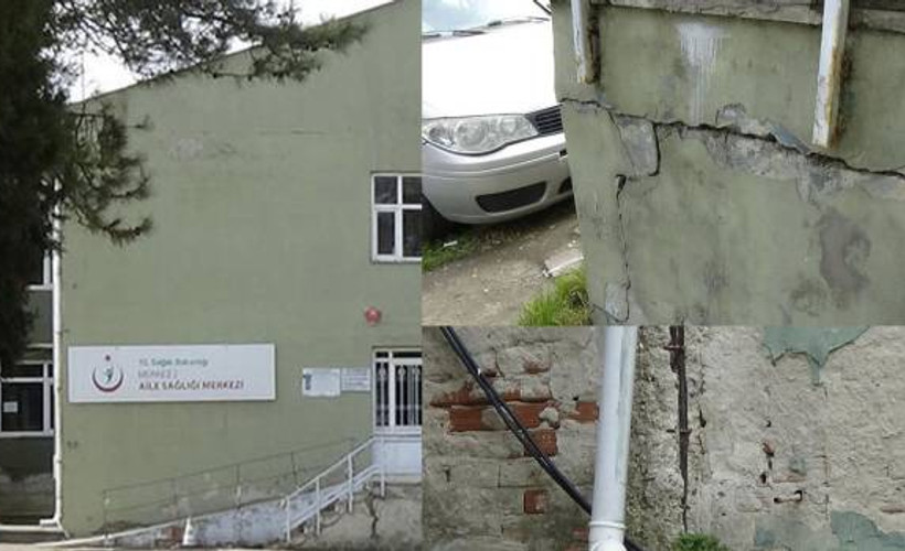 Silivri'de sağlık ocağındaki çatlaklar korkutuyor