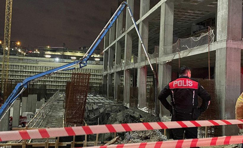 Avcılar'da inşaat alanında çökme oldu, beş işçi göçük altında kaldı