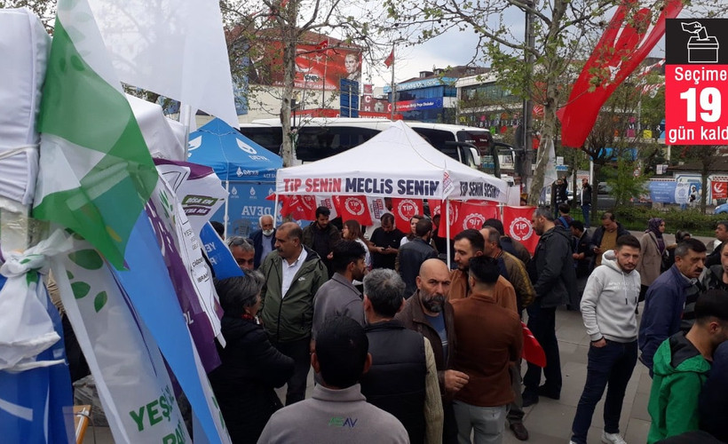 Sancaktepe ve Kadıköy'de Yeşil Sol'un seçim standına polis müdahalesi