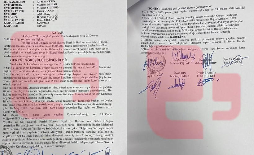 İtirazlar sonuç verdi: Siverek'te 'sehven' MHP'ye yazılan 74 Yeşil Sol oyu geri alındı