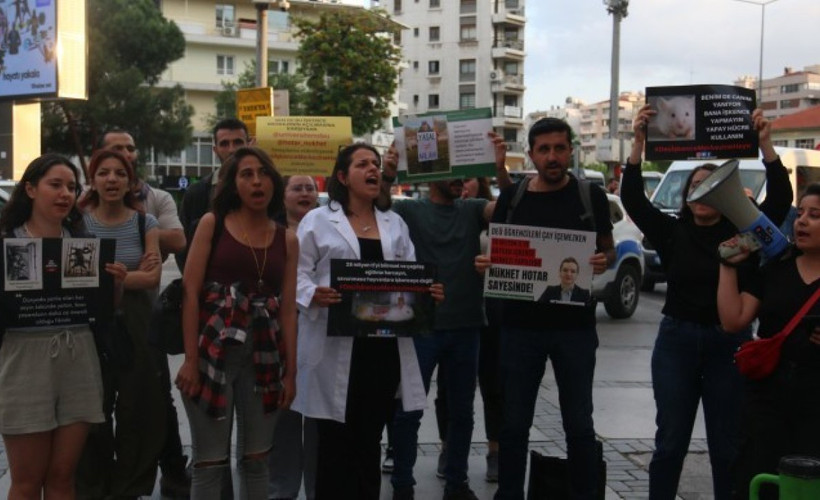 Dokuz Eylül'de açılmak istenen hayvan deneyi merkezi protesto edildi