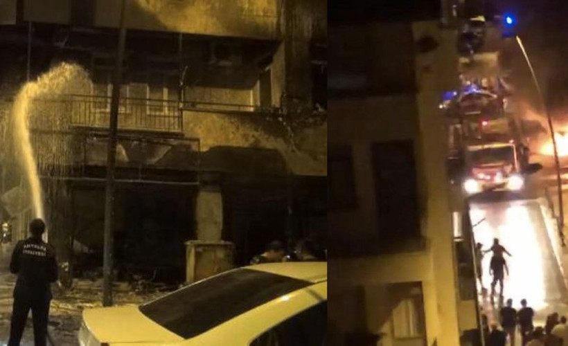 Antalya'da döşeme atölyesinde yangın: 12 kişi dumandan etkilendi