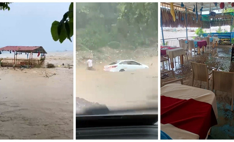 Antalya'da yağmur sonrası dere taştı; Adrasan'da turizm tesisleri zarar gördü