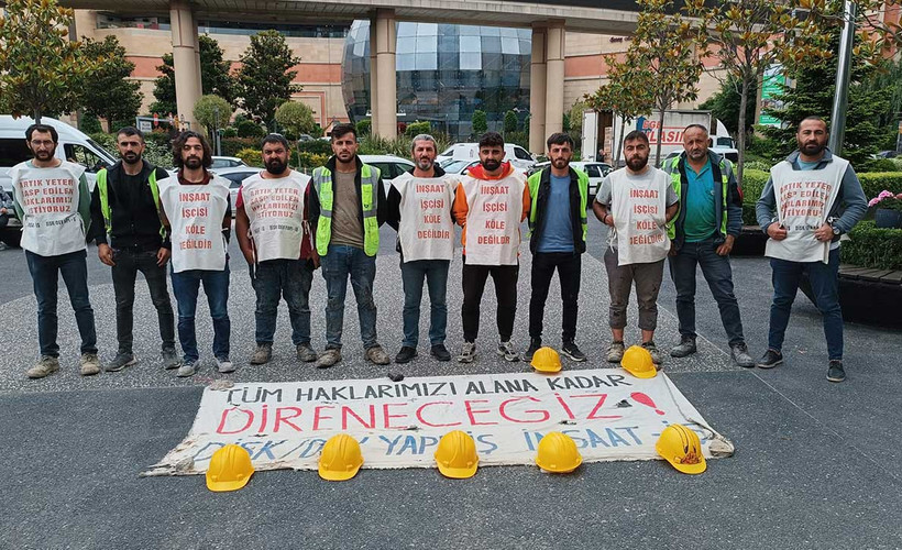 İnşaat işçileri hakları için eylemde