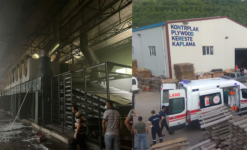 Zonguldak'ta fabrika yangını: Dört işçi dumandan etkilendi