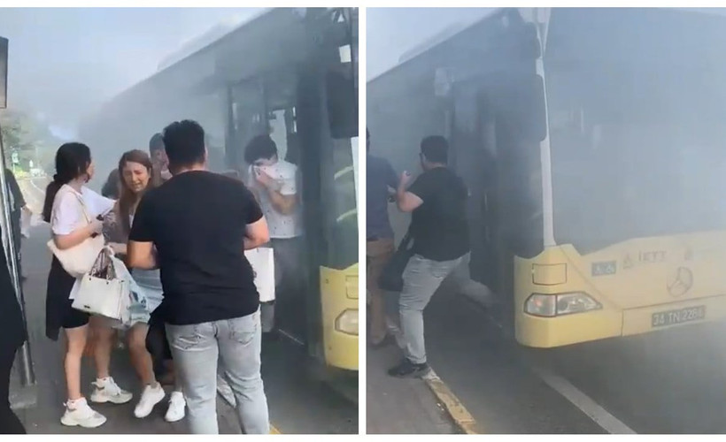 Sarıyer'de İETT otobüsünde yangın