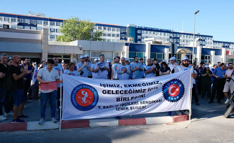 Ege Üniversitesi Hastanesi çalışanları iş bıraktı