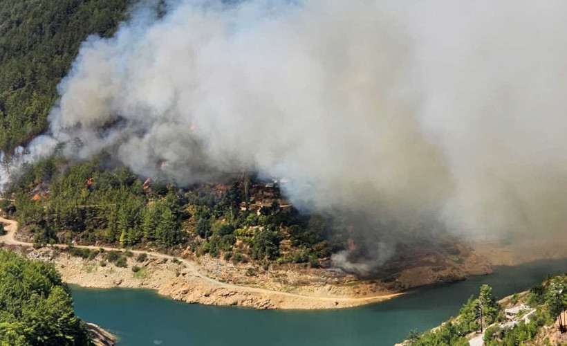 Alanya'da orman yangını: 13 ev boşaltıldı
