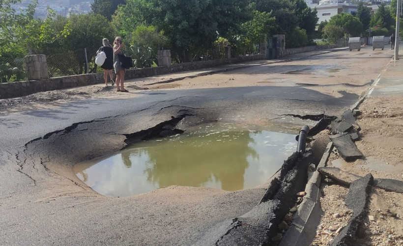Bodrum'da içme suyu isale hattı patladı