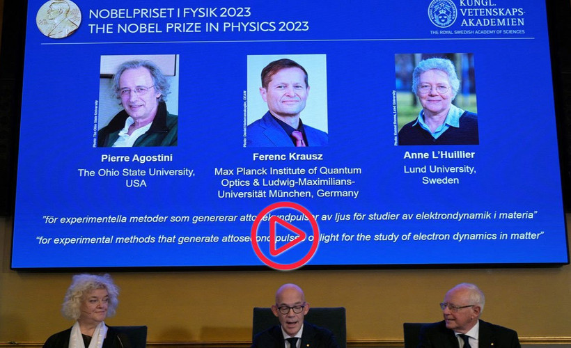 2023 Nobel Fizik Ödülü, attosaniye ışık darbeleri üreten bilim insanlarına verildi
