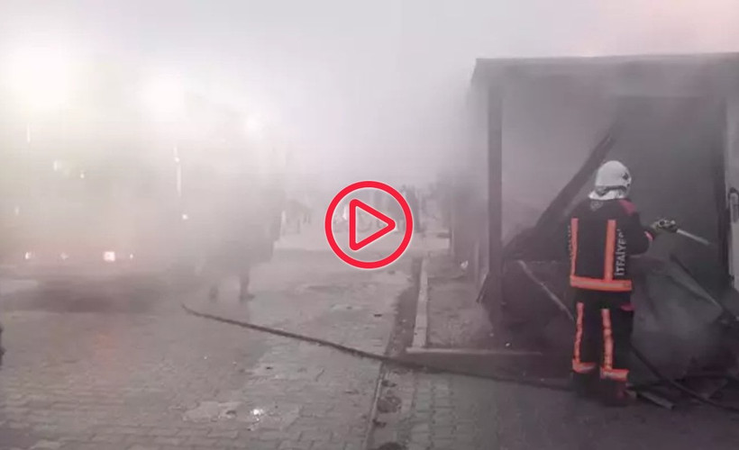 Malatya'da konteyner kentte yangın