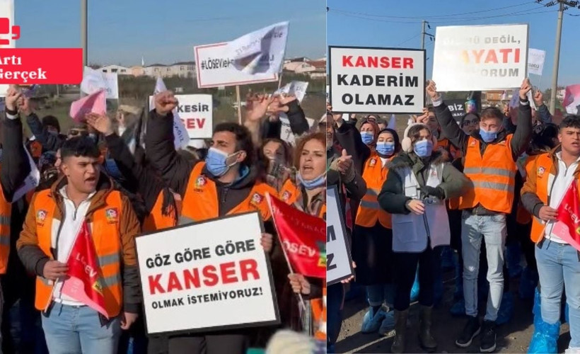 LÖSEV'den Ergene'de 'Kansere dur de' eylemi: Burada nehir değil zehir akıyor