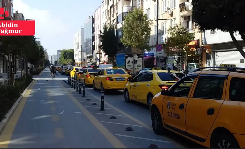 Mersin'de taksiciler, öldürülen meslektaşları için eylem yaptı