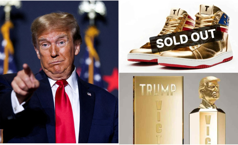 350 milyon dolarlık cezadan bir gün sonra: Trump'tan altın yaldızlı spor ayakkabı markası ile propaganda