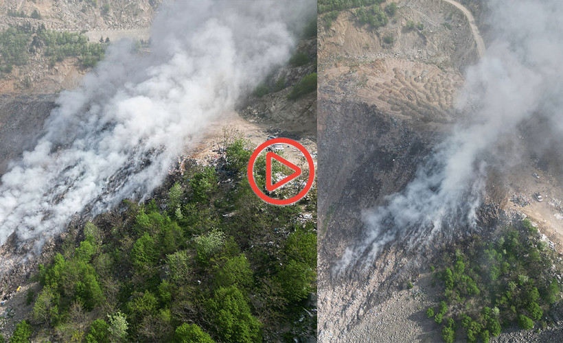 Artvin'de çöp sahasında yangın