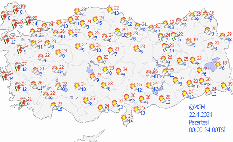 22 Nisan hava durumu: Sağanak yağış ve toz taşınımı bekleniyor