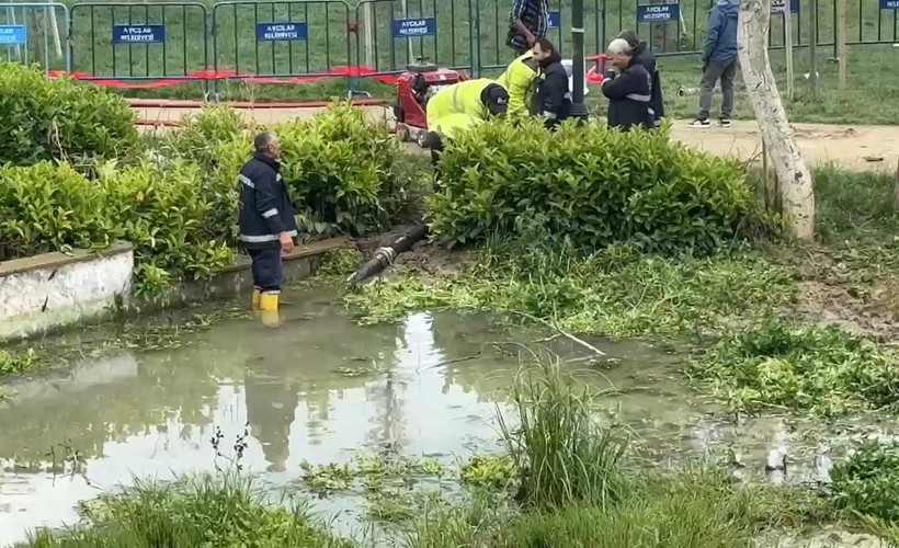 Edanur’un ölümünün ardından Avcılar’da su dolu alanda çalışma