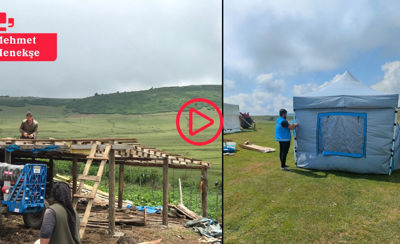 Ordu'da yayla evleri yıkılan köylülere çadır gönderildi