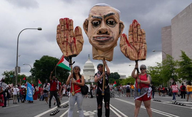 İsrail Başbakanı Netanyahu'ya Washington'da dev protesto