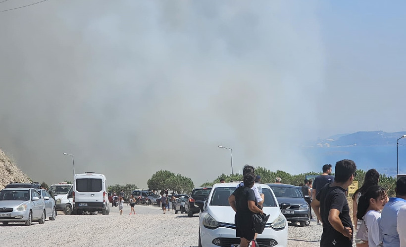 İzmir Dikili'de orman yangını: Bir site tahliye edildi