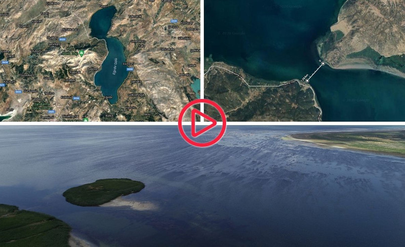 Eğirdir Gölü'nün bölünmesine 1,2 kilometre kaldı