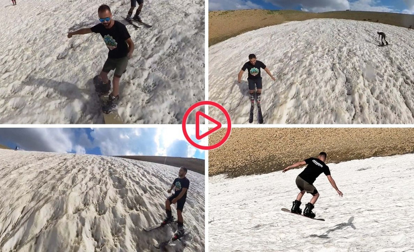 Munzur Dağları'nda ağustosta kayak ve snowboard