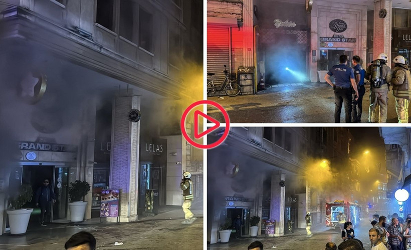 Beyoğlu'nda dokuz katlı otelde yangın çıktı: İki kişi dumandan etkilendi
