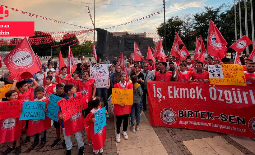 Akcanlar işçileri aileleriyle birlikte eylem yaptı: 'Kanser hastası kızımı tedavi ettiremiyorum'