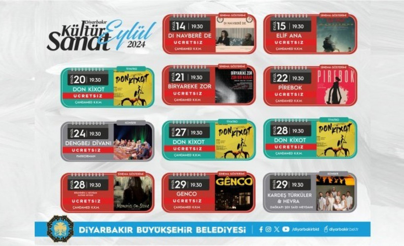 Diyarbakır'da ücretsiz sinema ve tiyatro gösterimleri düzenlenecek