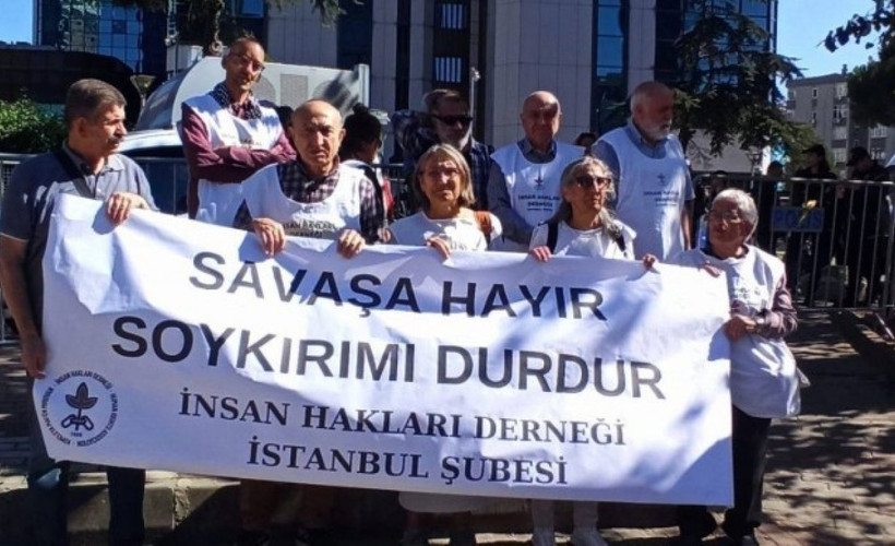 İHD'den İsrail Konsolosluğu önünde BM'ye çağrı: Soykırımı durdur