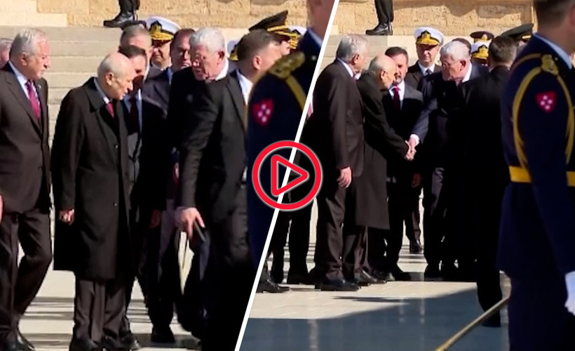 Dervişoğlu, urgan fırlattığı Bahçeli'yle tokalaştı