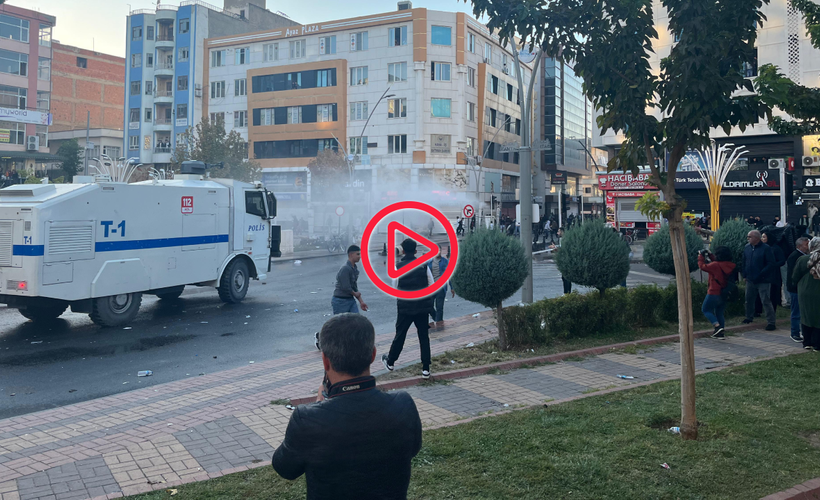 Batman'da kayyım protestosunda polis tazyikli su ve biber gazı sıktı